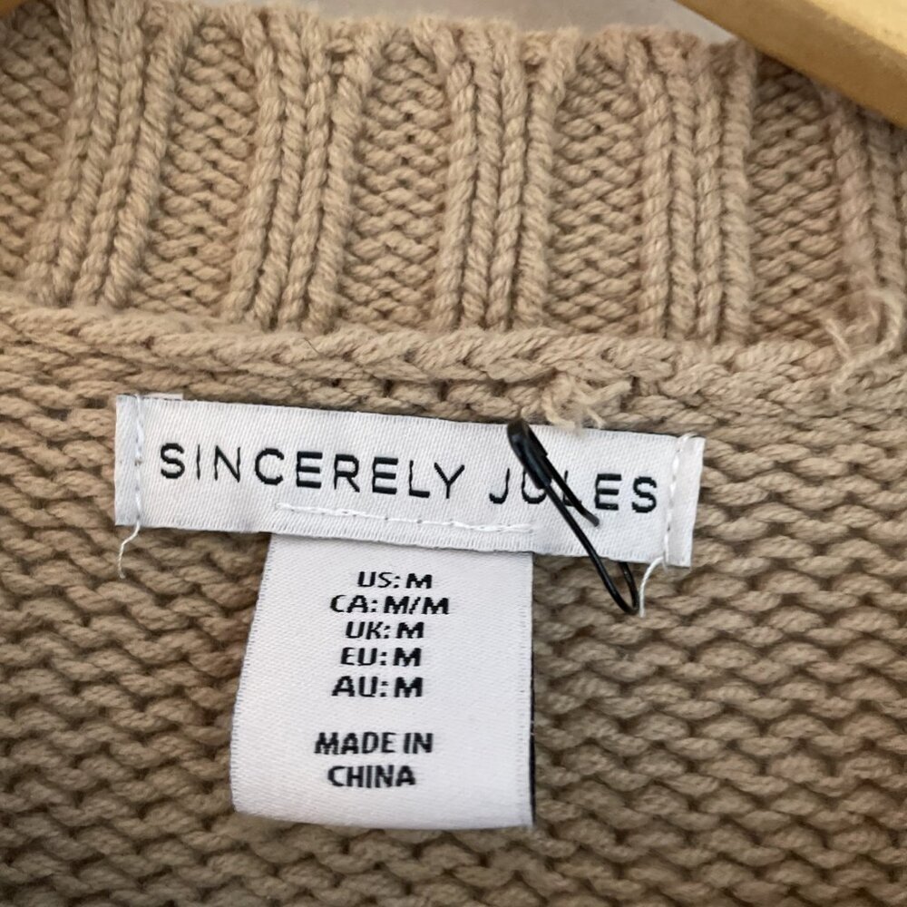 Sincerely Jules Women's Bow Sweater Size Medium Beige Oversized Coquette NWOT - Picture 4 of 8